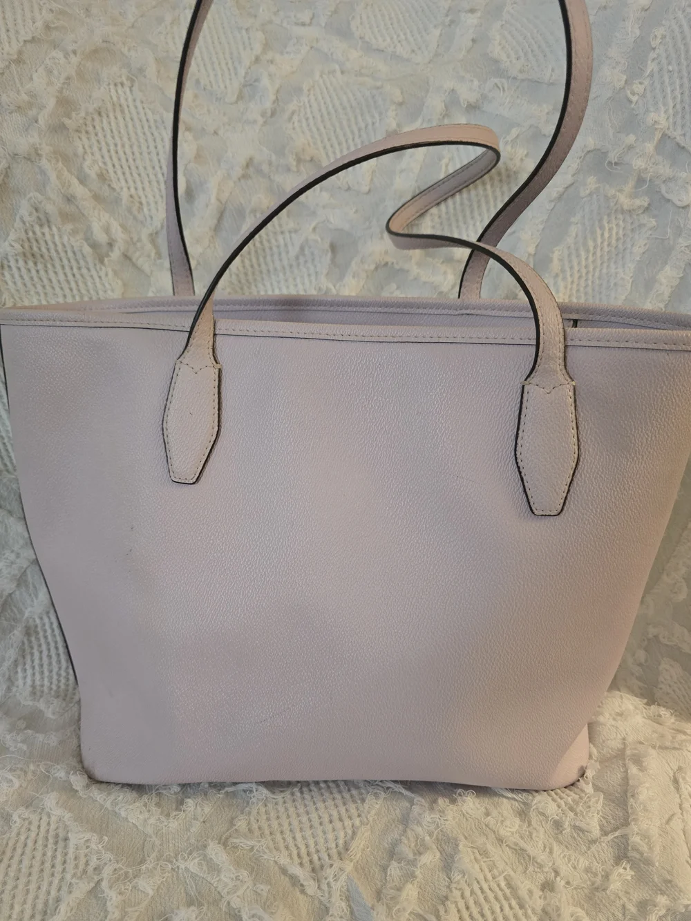 kate spade light pink pebble leather tote